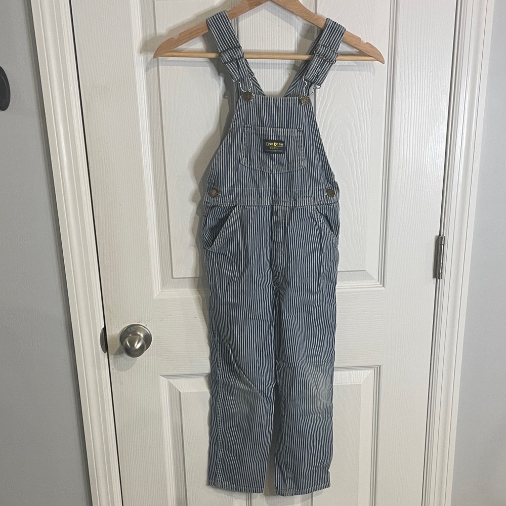 Vintage Oskgosh B'Gosh - 90s Denim Striped Denim Childs Overalls Size 6